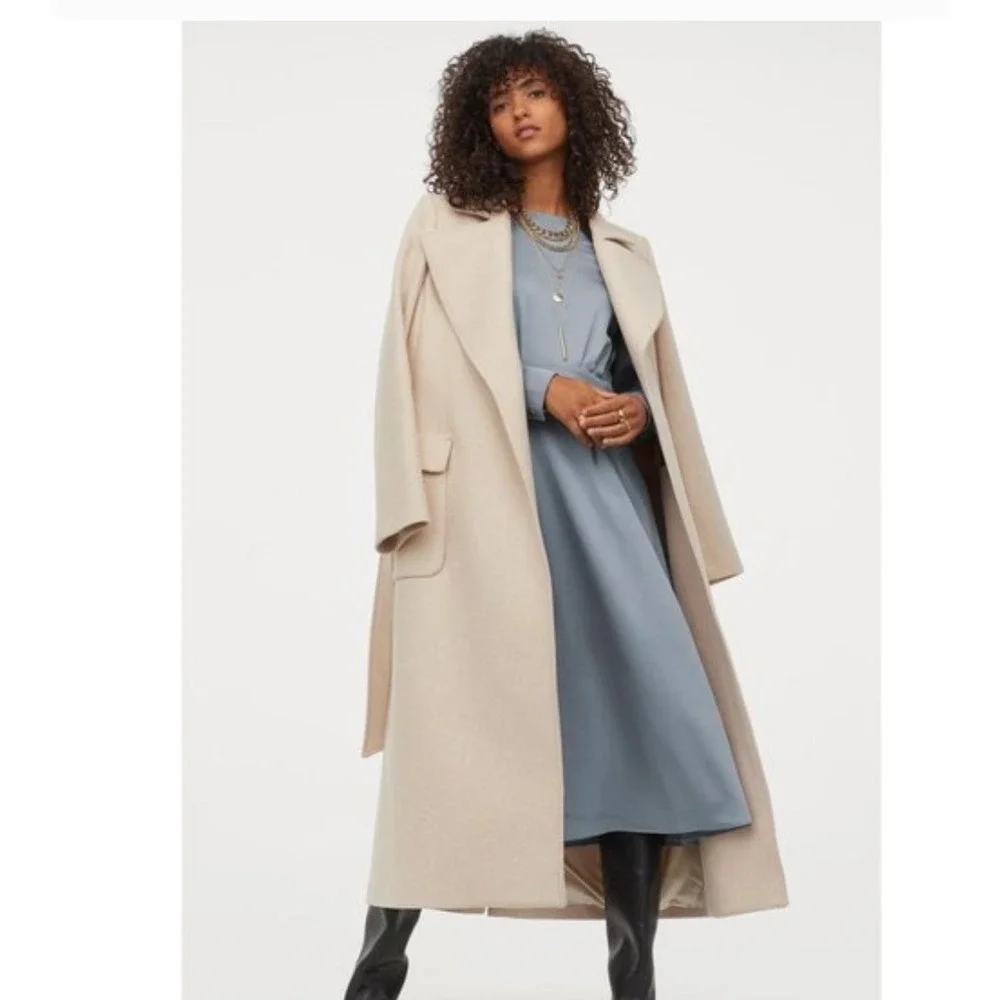 GIULIVA HERITAGE x H&M Maxi Dress Grey Satin Long Sleeve Party Event Cocktail XL